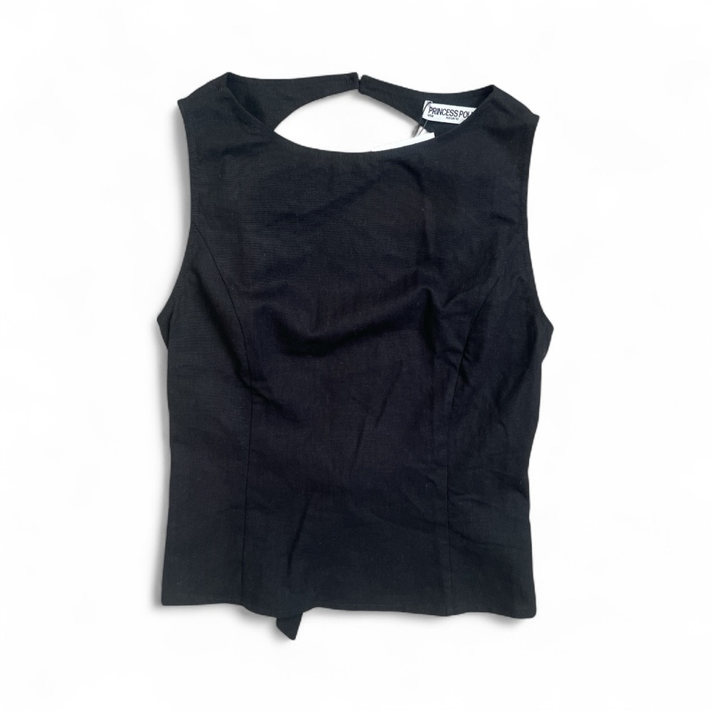 Princess Polly Black Sleeveless Tie-Back Top – Size 8 (NWT, Nordstrom)